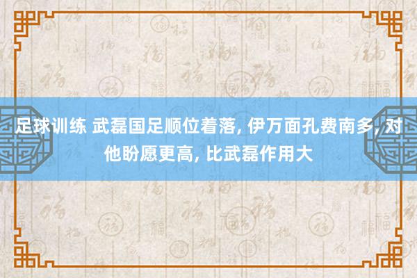 足球训练 武磊国足顺位着落, 伊万面孔费南多, 对他盼愿更高, 比武磊作用大