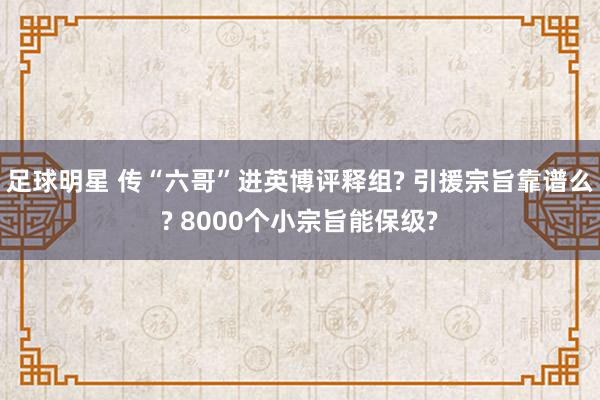 足球明星 传“六哥”进英博评释组? 引援宗旨靠谱么? 8000个小宗旨能保级?