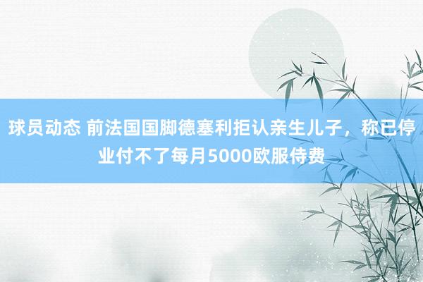 球员动态 前法国国脚德塞利拒认亲生儿子，称已停业付不了每月5000欧服侍费