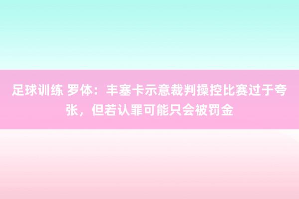 足球训练 罗体：丰塞卡示意裁判操控比赛过于夸张，但若认罪可能只会被罚金