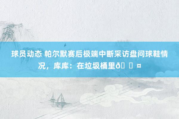 球员动态 帕尔默赛后极端中断采访盘问球鞋情况，库库：在垃圾桶里😤