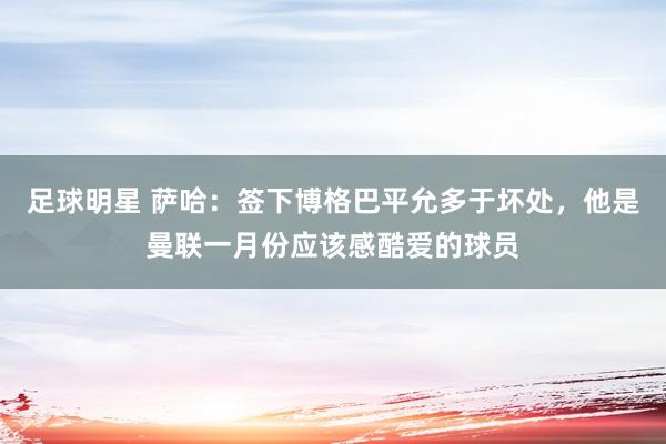 足球明星 萨哈：签下博格巴平允多于坏处，他是曼联一月份应该感酷爱的球员