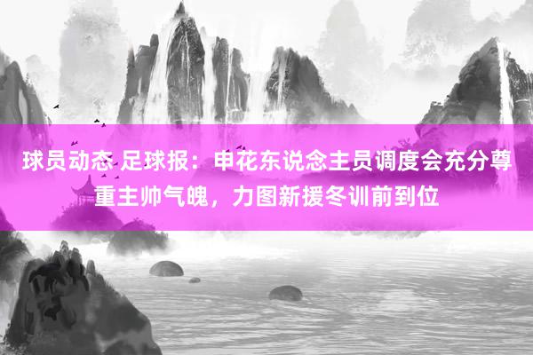 球员动态 足球报：申花东说念主员调度会充分尊重主帅气魄，力图新援冬训前到位