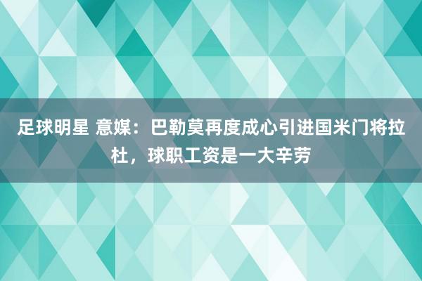 足球明星 意媒：巴勒莫再度成心引进国米门将拉杜，球职工资是一大辛劳